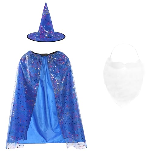 Hexenumhang und Hut für Kinder, Halloween-Kostüm mit weißem Bart – gruseliges Kinder-Kostüm-Set für Süßes oder Saures, Schulpartys, Cosplay und magisches Rollenspiel Hexenumhang und Hut für Kinder, Halloween-Kostüm mit weißem Bart – gruseliges Kinder-Kostüm-Set für Süßes oder Saures, Schulpartys, Cosplay und magisches Rollenspiel von I LOVE FANCY DRESS