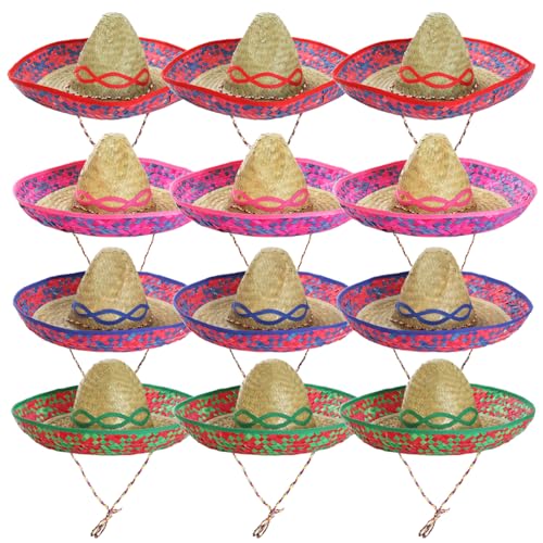I LOVE FANCY DRESS 12er-Pack mexikanische Sombrero-Hüte – 3 blau bestickte Sombrero, 3 grüne Sombreros, 3 rosa Sombrero, 3 rote Sombreros – perfekt für Themenpartys I LOVE FANCY DRESS 12er-Pack mexikanische Sombrero-Hüte – 3 blau bestickte Sombrero, 3 grüne Sombreros, 3 rosa Sombrero, 3 rote Sombreros – perfekt für Themenpartys von I LOVE FANCY DRESS