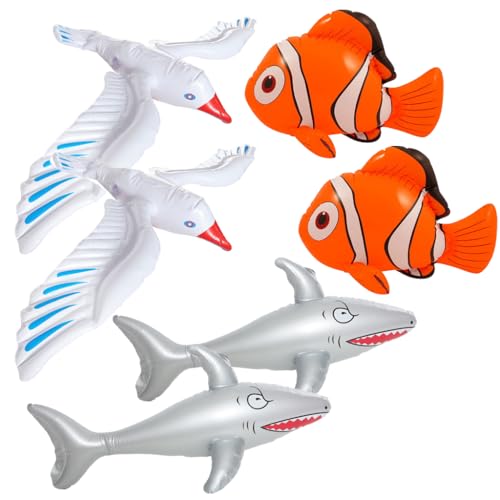 I LOVE FANCY DRESS Aufblasbare Meerestiere, 6er-Pack, Möwen, Clownfische und Haie, Pool- und Stranddekorationen I LOVE FANCY DRESS Aufblasbare Meerestiere, 6er-Pack, Möwen, Clownfische und Haie, Pool- und Stranddekorationen von I LOVE FANCY DRESS