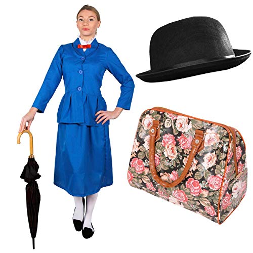 I LOVE FANCY DRESS DELUXE VIKTORIANISCHES KINDERMÄDCHEN KOSTÜM FÜR DAMEN - BEINHALTET: KOSTÜM, 58CM MELONE UND TASCHE (KLEIN - EUR 36-38) von I LOVE FANCY DRESS