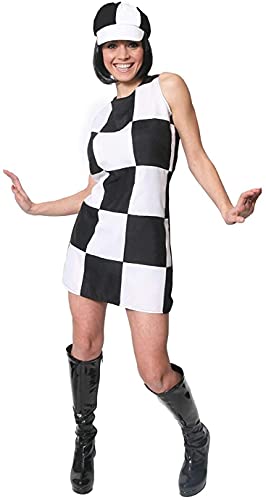 I LOVE FANCY DRESS Damen SECHZIGERJAHRE GOGO Kleid KOSTÜM 1960ER Jahre Party Girl MOD Kariertes Kleid SCHWARZ & WEIẞ (GROẞ) von I LOVE FANCY DRESS