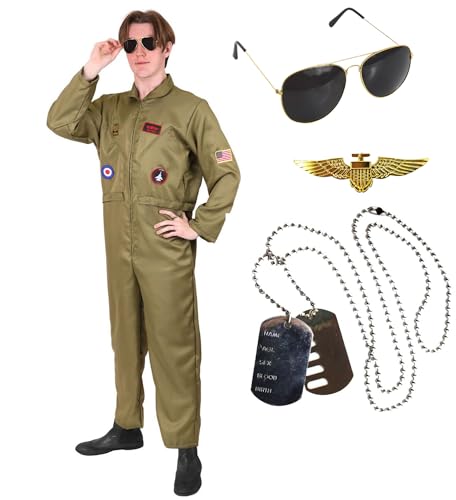 I LOVE FANCY DRESS Erwachsene Piloten Fliegerkostüm – Luftpiloten-Overall Herren Pilotenkostüm Fliegeranzug Jumpsuit, Flieger-Sonnenbrille & Armee-Hundemarke – groß I LOVE FANCY DRESS Erwachsene Piloten Fliegerkostüm – Luftpiloten-Overall Herren Pilotenkostüm Fliegeranzug Jumpsuit, Flieger-Sonnenbrille & Armee-Hundemarke – groß von I LOVE FANCY DRESS
