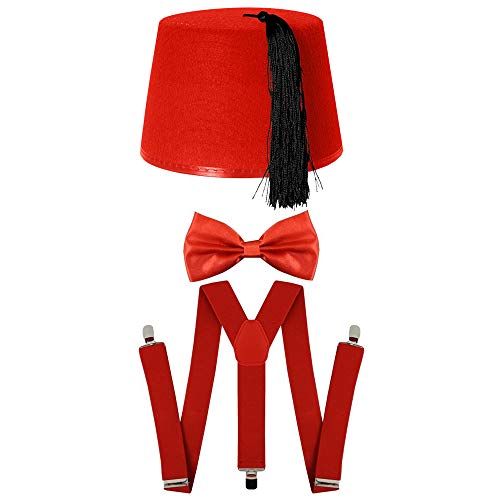 I LOVE FANCY DRESS FEZ/Hut Orient BASAR AGYPTISCHE Araber TÜRKISCHE Kopfbedeckung=Verschiedene STÜCKZAHLEN+MIT+OHNE ZUBEHÖR. 1 Hut + 1 Fliege + 1 HOSENTRÄGER I LOVE FANCY DRESS FEZ/Hut Orient BASAR AGYPTISCHE Araber TÜRKISCHE Kopfbedeckung=Verschiedene STÜCKZAHLEN+MIT+OHNE ZUBEHÖR. 1 Hut + 1 Fliege + 1 HOSENTRÄGER von I LOVE FANCY DRESS
