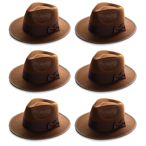 I LOVE FANCY DRESS FORSCHER Hut FÜR Kinder ODER FÜR Menschen MIT KLEINEM Kopf - MIT DEM Durchmesser VON 55CM UND DEN Farben (BRAUNER Hut MIT BRAUNEM Band | X6) von I LOVE FANCY DRESS