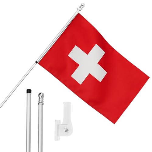 I LOVE FANCY DRESS Flagge, Fahnenmast und Wandhalterung, 1,5 x 0,9 m, Schweiz-Flagge mit Ösen, ausziehbarer Stange und Halterung, Schweizer Sport-Fans, Nationalstolz, Innen- und Außendekoration I LOVE FANCY DRESS Flagge, Fahnenmast und Wandhalterung, 1,5 x 0,9 m, Schweiz-Flagge mit Ösen, ausziehbarer Stange und Halterung, Schweizer Sport-Fans, Nationalstolz, Innen- und Außendekoration von I LOVE FANCY DRESS