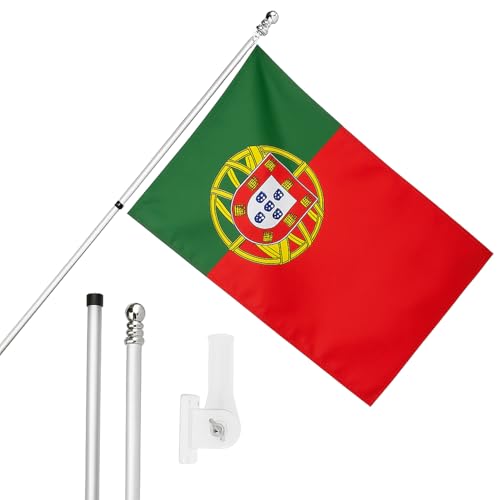 I LOVE FANCY DRESS Flagge, Fahnenmast und Wandhalterung, 152 x 91 cm, Portugal-Flagge mit Ösen, ausziehbarer Stange und Halterung, portugiesischer Sportfans, Nationalstolz, Dekoration für drinnen und von I LOVE FANCY DRESS