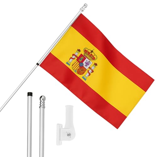 I LOVE FANCY DRESS Flagge, Fahnenmast und Wandhalterung, 152 x 91 cm, Spanien-Flagge mit Ösen, ausziehbarer Stange und Halterung, spanischer Sport-Fan, Nationalstolz, Innen- und Außendekoration I LOVE FANCY DRESS Flagge, Fahnenmast und Wandhalterung, 152 x 91 cm, Spanien-Flagge mit Ösen, ausziehbarer Stange und Halterung, spanischer Sport-Fan, Nationalstolz, Innen- und Außendekoration von I LOVE FANCY DRESS