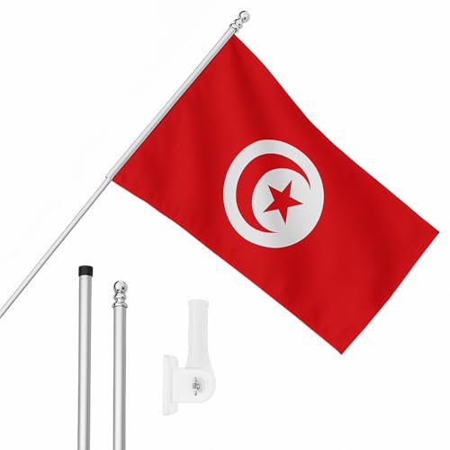 I LOVE FANCY DRESS Flagge, Fahnenmast und Wandhalterung, Tunesien-Flagge mit Ösen, ausziehbarer Stange und Halterung, Tunesischer Sportfans, Nationalstolz, Dekoration für drinnen und draußen, 152 x 91 I LOVE FANCY DRESS Flagge, Fahnenmast und Wandhalterung, Tunesien-Flagge mit Ösen, ausziehbarer Stange und Halterung, Tunesischer Sportfans, Nationalstolz, Dekoration für drinnen und draußen, 152 x 91 von I LOVE FANCY DRESS
