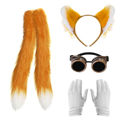 I LOVE FANCY DRESS Fuchs-Zubehör-Set für Kinder: Orangefarbenes Stirnband mit Fuchsohren, 2 Fuchsschwänze, Bronze-Brille und weiße Handschuhe, perfekt für jede Kostümveranstaltung I LOVE FANCY DRESS Fuchs-Zubehör-Set für Kinder: Orangefarbenes Stirnband mit Fuchsohren, 2 Fuchsschwänze, Bronze-Brille und weiße Handschuhe, perfekt für jede Kostümveranstaltung von I LOVE FANCY DRESS