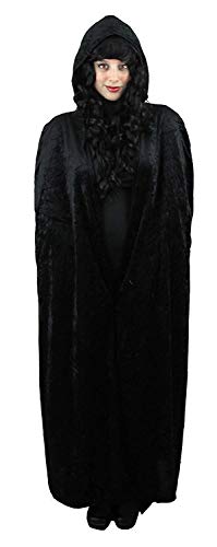 I LOVE FANCY DRESS Halloween Cape Velour Unisex Erwachsene Vampire Langen Kapuzenmantel Herren Damen KOSTÜM Cape Deluxe (SCHWARZER Cape) von I LOVE FANCY DRESS