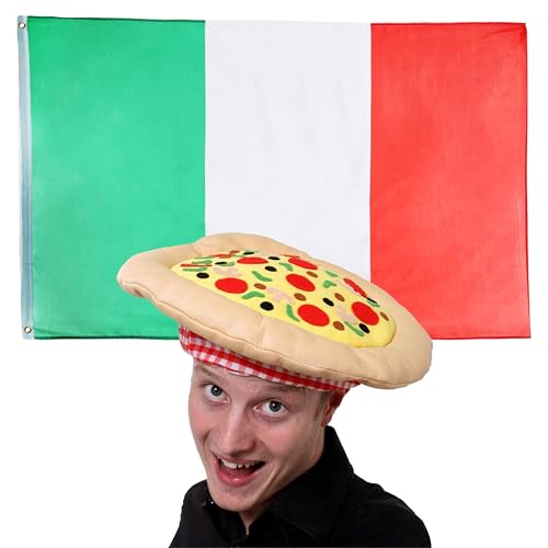 I LOVE FANCY DRESS - Italienische Flagge und Pizza-Hut, Kostümzubehör-Set, 91 x 152 cm, Karnevals-Flagge und Hut, Kostümzubehör für Fußball- und Rugby-Fans, Unisex-Erwachsene I LOVE FANCY DRESS - Italienische Flagge und Pizza-Hut, Kostümzubehör-Set, 91 x 152 cm, Karnevals-Flagge und Hut, Kostümzubehör für Fußball- und Rugby-Fans, Unisex-Erwachsene von I LOVE FANCY DRESS