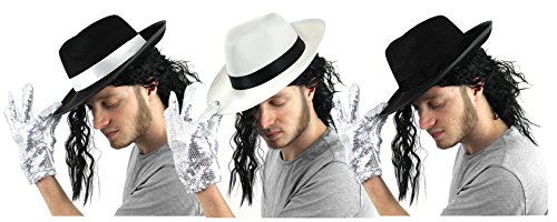 I LOVE FANCY DRESS LTD POP King DER 80er Jahre Hut MIT BEFESTIGTEN Haaren. KOSTÜM ZUBEHÖR. ERHALTBAR MIT ODER OHNE EINEM SILBERNEN Pailetten HANDSCHUH. 1 SCHWARZER Hut SCHWARZES Band-MIT HANDSCHUH. I LOVE FANCY DRESS LTD POP King DER 80er Jahre Hut MIT BEFESTIGTEN Haaren. KOSTÜM ZUBEHÖR. ERHALTBAR MIT ODER OHNE EINEM SILBERNEN Pailetten HANDSCHUH. 1 SCHWARZER Hut SCHWARZES Band-MIT HANDSCHUH. von I LOVE FANCY DRESS