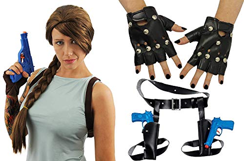 I LOVE FANCY DRESS LTD Tempel JÄGER Phantasie Kleid KOSTÜM KIT - PERÜCKE + Holster + Pistolen + Handschuhe SEHEN AUS WIE Lara Croft I LOVE FANCY DRESS LTD Tempel JÄGER Phantasie Kleid KOSTÜM KIT - PERÜCKE + Holster + Pistolen + Handschuhe SEHEN AUS WIE Lara Croft von I LOVE FANCY DRESS
