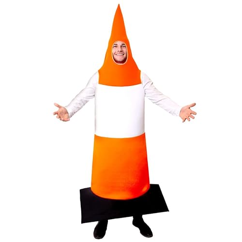 I LOVE FANCY DRESS Leitkegel-Kostüm - Packung mit 1 - Orange & Weißer Straße Leitkegel - Junggesellenabschied Lustiges Neuheiten-Party-Kostüm von I LOVE FANCY DRESS