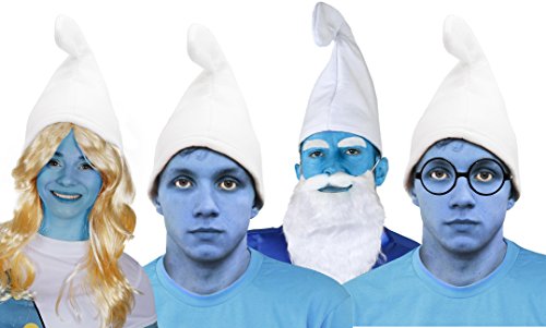 I LOVE FANCY DRESS MAGISCHE Zwerge =SCHLUMPF KOSTÜM VERKLEIDUNG Set=Frau+SCHLAUEN ZWERG +NORMALEN ZWERG= ALLE Set KOMMEN MIT Einer WEISSEN MÜTZE+BLAUEM Make UP= ALLE DREI Zwerge von I LOVE FANCY DRESS