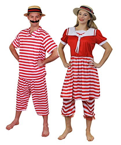 I LOVE FANCY DRESS NOSTALGIE PAARE BADEANZÜGE VIKTORIANISCHEN ZEIT=ROT/WEIß GESTREIFTES BADE KOSTÜME 20iger 30iger JAHRE=RETRO KOSTÜM VERKLEIDUNG FASCHING KARNEVAL GRUPPEN VEREINE = MÄNNER-M+FRAUEN-S I LOVE FANCY DRESS NOSTALGIE PAARE BADEANZÜGE VIKTORIANISCHEN ZEIT=ROT/WEIß GESTREIFTES BADE KOSTÜME 20iger 30iger JAHRE=RETRO KOSTÜM VERKLEIDUNG FASCHING KARNEVAL GRUPPEN VEREINE = MÄNNER-M+FRAUEN-S von I LOVE FANCY DRESS