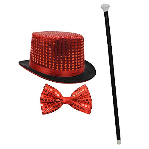I LOVE FANCY DRESS Pailetten Zylinder HÜTE+Fliege+TANZSTOCK= KOSTÜM VERKLEIDUNG=Unisex =ERHALTBAR TOLLES ZUBEHÖR FÜR Karneval ODER Fasching ODER Silvester=ROT I LOVE FANCY DRESS Pailetten Zylinder HÜTE+Fliege+TANZSTOCK= KOSTÜM VERKLEIDUNG=Unisex =ERHALTBAR TOLLES ZUBEHÖR FÜR Karneval ODER Fasching ODER Silvester=ROT von I LOVE FANCY DRESS