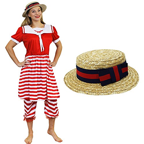 I LOVE FANCY DRESS RETRO BADEANZUG+STROHUT KOSTÜM VERKLEIDUNG VIKTORIANISCHEN =ROT/WEIß GESTREIFTES BADEKOSTÜM 20iger 30iger JAHRE=3 TEILIGE=FASCHING VERGANGENHEIT=XLARGE I LOVE FANCY DRESS RETRO BADEANZUG+STROHUT KOSTÜM VERKLEIDUNG VIKTORIANISCHEN =ROT/WEIß GESTREIFTES BADEKOSTÜM 20iger 30iger JAHRE=3 TEILIGE=FASCHING VERGANGENHEIT=XLARGE von I LOVE FANCY DRESS