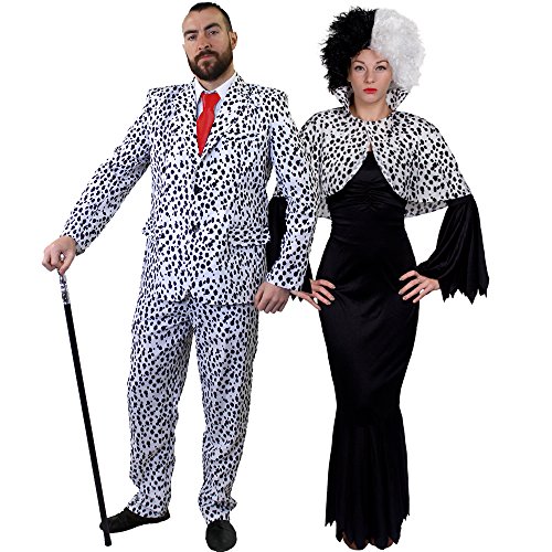 I LOVE FANCY DRESS SUPER Delux Dalmatiner Paare KOSTÜM VERKLEIDUNG Fasching Karneval = LANGES Gothic Kleid+Cape +Krause PERÜCKE+ Dalmatiner Look Hosenanzug+Krawatte=Frauen-XLarge+ MÄNNER-XXLarge I LOVE FANCY DRESS SUPER Delux Dalmatiner Paare KOSTÜM VERKLEIDUNG Fasching Karneval = LANGES Gothic Kleid+Cape +Krause PERÜCKE+ Dalmatiner Look Hosenanzug+Krawatte=Frauen-XLarge+ MÄNNER-XXLarge von I LOVE FANCY DRESS
