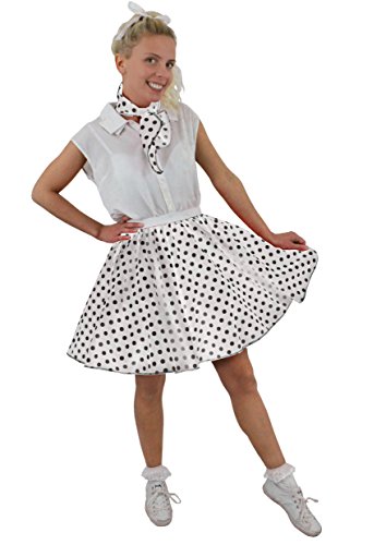 ILOVEFANCYDRESS Damen Polka DOT Rock n ROLL KOSTÜM VERKLEIDUNG=10 Farben+ 2 GRÖßEN=LÄNGE VON UNGEFÄHR-43 cm=Tanz Fasching Karneval VERANSTALLTUNGEN=WEIß MIT SCHWARZEN Punkten-STANDART ILOVEFANCYDRESS Damen Polka DOT Rock n ROLL KOSTÜM VERKLEIDUNG=10 Farben+ 2 GRÖßEN=LÄNGE VON UNGEFÄHR-43 cm=Tanz Fasching Karneval VERANSTALLTUNGEN=WEIß MIT SCHWARZEN Punkten-STANDART von I LOVE FANCY DRESS