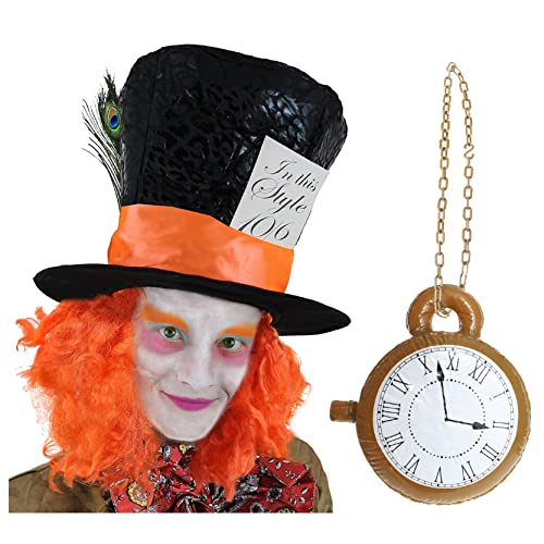 Ilovefancydress „Verrückter Hutmacher“-Hut & Jumbo-Uhrhalskette für die Märchenbücherwoche Ilovefancydress „Verrückter Hutmacher“-Hut & Jumbo-Uhrhalskette für die Märchenbücherwoche von I LOVE FANCY DRESS