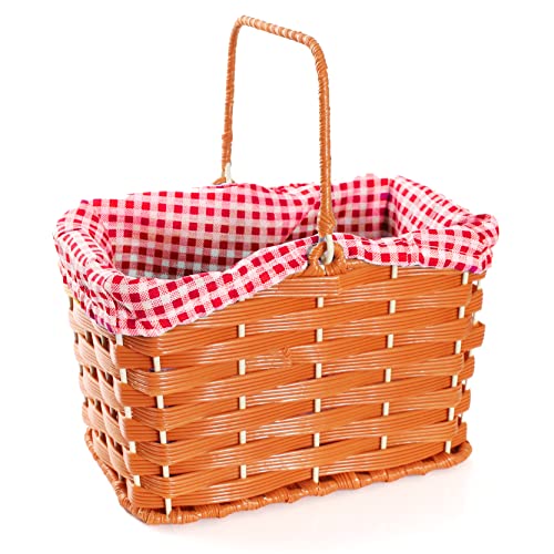 Ilovefancydress Korb mit befestigtem Gingham-Stoffeinsatz und Griff, Kunststoff, ideales Accessoire für Kostüme Ilovefancydress Korb mit befestigtem Gingham-Stoffeinsatz und Griff, Kunststoff, ideales Accessoire für Kostüme von I LOVE FANCY DRESS