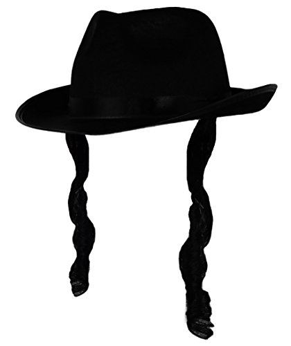JUDEN/Rabbi David Hut MIT 2 BEFESTIGTEN Seiten Locken = Dieser Hut IST ERHALTBAR IN 4 VERSCHIEDENEN STÜCKZAHLEN = VON ILOVEFANCYDRESS®== 24 HÜTE von I LOVE FANCY DRESS