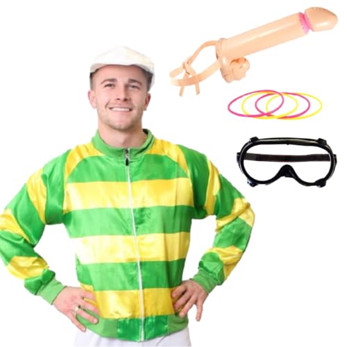 Jockey-Kostüm für Herren mit aufblasbarem Willy Ring-Wurfspiel - Lustiges Junggesellenabschieds-Kostüm für Partys, Events & Erwachsenen-Humor Jockey-Kostüm für Herren mit aufblasbarem Willy Ring-Wurfspiel - Lustiges Junggesellenabschieds-Kostüm für Partys, Events & Erwachsenen-Humor von I LOVE FANCY DRESS