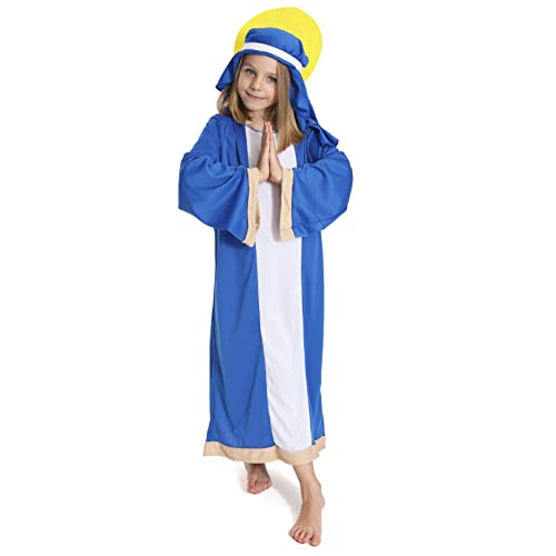 Jungfrau Maria Weihnachtskostüm für Kinder, Größe M, Maria Krippen-Kostüm mit Tunika Jungfrau Maria Weihnachtskostüm für Kinder, Größe M, Maria Krippen-Kostüm mit Tunika von I LOVE FANCY DRESS