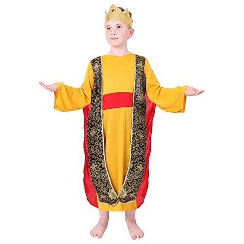 Kaspar Krippen-Kostüm für Kinder, 3 Könige, goldfarben, inkl. Tunika, Umhang und Krone, Größe XL Kaspar Krippen-Kostüm für Kinder, 3 Könige, goldfarben, inkl. Tunika, Umhang und Krone, Größe XL von I LOVE FANCY DRESS