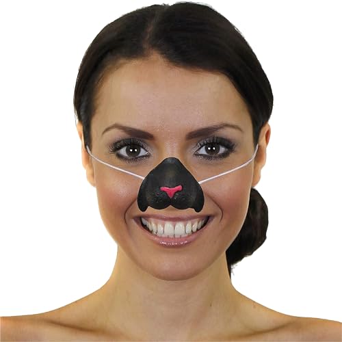 Katzennase Kostüm Zubehör - 3 Stück - Schwarze Katzennase an einer elastischen Schnur - Erwachsene Buchwoche Weltbuchtag Halloween Verkleidung Kostüm Zubehör von I LOVE FANCY DRESS