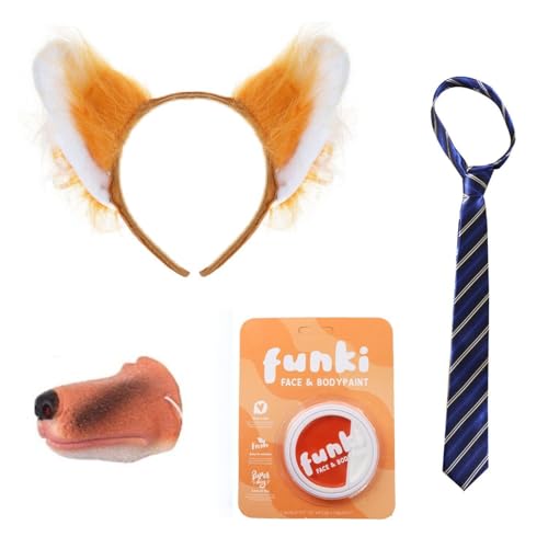 Kinder Fuchs Kostüm Zubehör Set - Enthält Ohren Stirnband, Krawatte, Nase & Orange Gesichtsfarbe - Ideal für Schulaufführungen, Buchwoche & Fasching Kinder Fuchs Kostüm Zubehör Set - Enthält Ohren Stirnband, Krawatte, Nase & Orange Gesichtsfarbe - Ideal für Schulaufführungen, Buchwoche & Fasching von I LOVE FANCY DRESS