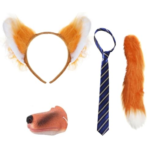Kinder Fuchskostüm-Zubehör-Set - Ohren, Stirnband, Schwanz, Nase & Krawatte - Welttag des Buches Tag Tier Verkleidung Kit Kinder Fuchskostüm-Zubehör-Set - Ohren, Stirnband, Schwanz, Nase & Krawatte - Welttag des Buches Tag Tier Verkleidung Kit von I LOVE FANCY DRESS