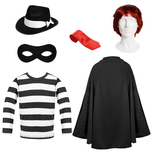 Kinder Hamburgerdieb Kostüm – Groß – Klassisches Fast-Food-Einbrecher-Kostüm Set für Jungen & Mädchen von I LOVE FANCY DRESS