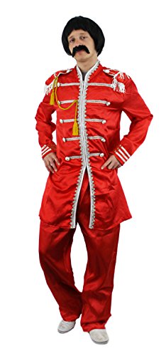 Kostüm 60er Jahre Stil Sergeant Pepper's Lonely Verkleidung, Tunika/langes Oberteil + passende Hose 1970er/60er Hippie-Pop Soldat, S–XL Gr. XL, RED,GOLD Kostüm 60er Jahre Stil Sergeant Pepper's Lonely Verkleidung, Tunika/langes Oberteil + passende Hose 1970er/60er Hippie-Pop Soldat, S–XL Gr. XL, RED,GOLD von I LOVE FANCY DRESS