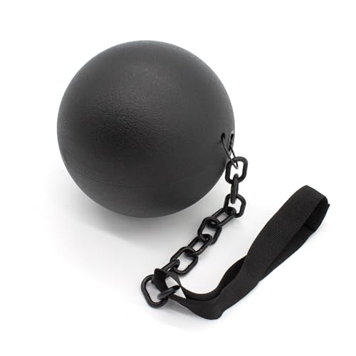 Kunststoff-Ball und Kettenrequisite – 1 Stück – langlebige Kunststoff-Requisite mit einer schwarzen Kugel an einer Kette an einem Knöchelriemen – perfekt für Halloween oder TV- und Film-Kostüme von I LOVE FANCY DRESS