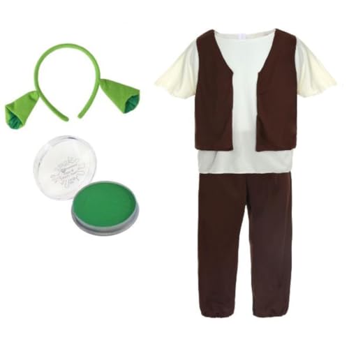 Oger-Kostüm für Erwachsene, mit offiziell lizenzierten Shrek-Ohren und grüner Gesichtsfarbe, lustiges grünes Monster, Verkleidung für Halloween, Partys und Cosplay, Größe XL Oger-Kostüm für Erwachsene, mit offiziell lizenzierten Shrek-Ohren und grüner Gesichtsfarbe, lustiges grünes Monster, Verkleidung für Halloween, Partys und Cosplay, Größe XL von I LOVE FANCY DRESS