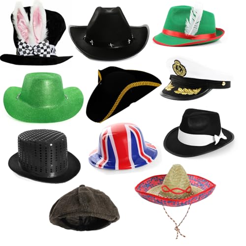 Party-Hut, Foto-Requisiten, Kopfbedeckung, lustige Hüte für Geburtstage, Abschlussfeiern, Hochzeiten und Partys, 11 Stück von I LOVE FANCY DRESS