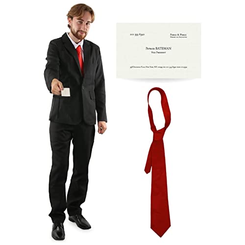 Patrick Bateman-Kostüm für Erwachsene - Größe M, Schwarzer Anzug, Rote Krawatte und Visitenkarte - Psycho-Outfit, Amerikanische TV-Filmfigur, Fancy Dress Patrick Bateman-Kostüm für Erwachsene - Größe M, Schwarzer Anzug, Rote Krawatte und Visitenkarte - Psycho-Outfit, Amerikanische TV-Filmfigur, Fancy Dress von I LOVE FANCY DRESS