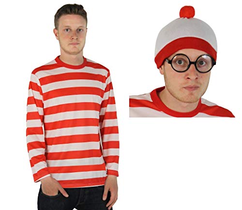 ROT/WEISS=T-SHIRT =KURZEN ÄRMELN+LANGEN ÄRMELN=DAS PERFEKTE ZUBEHÖR FÜR FILM-BUCHWOCHEN KOSTÜM VERKLEIDUNG+FASCHING-KARNEVAL=VERSCHIEDENEN VARIATIONEN= BAUMWOLLE/LANGE ÄRMEL+BRILLE+ MÜTZE=SMALL ROT/WEISS=T-SHIRT =KURZEN ÄRMELN+LANGEN ÄRMELN=DAS PERFEKTE ZUBEHÖR FÜR FILM-BUCHWOCHEN KOSTÜM VERKLEIDUNG+FASCHING-KARNEVAL=VERSCHIEDENEN VARIATIONEN= BAUMWOLLE/LANGE ÄRMEL+BRILLE+ MÜTZE=SMALL von I LOVE FANCY DRESS