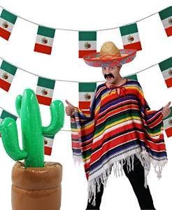 SUPER MEXIKO 5 TEILIGES SET ==BEINHALTET EINEN SOMBRERO IHRER Wahl ERHALTBAR IN 4 VERSCHIEDENEB FARBEN== EINEM MEHRFARBIGEN PONCHO = = EINEN AUFBLASBAREN KAKTUS 96cm GROß DER BODEN KANN MIT SAND ODER WASSER GEFÜLLT WERDEN==EINER 10meter LANGEN MEXIKANISCHEN FLAGGEN GIRLANDE==EINEN AUFKLEBBAREM SCHWARZEN MEXIKANER SCHNURRBART= VON ILOVEFANCYDRESS®==MIT ROTEN STICKEREIEN SUPER MEXIKO 5 TEILIGES SET ==BEINHALTET EINEN SOMBRERO IHRER Wahl ERHALTBAR IN 4 VERSCHIEDENEB FARBEN== EINEM MEHRFARBIGEN PONCHO = = EINEN AUFBLASBAREN KAKTUS 96cm GROß DER BODEN KANN MIT SAND ODER WASSER GEFÜLLT WERDEN==EINER 10meter LANGEN MEXIKANISCHEN FLAGGEN GIRLANDE==EINEN AUFKLEBBAREM SCHWARZEN MEXIKANER SCHNURRBART= VON ILOVEFANCYDRESS®==MIT ROTEN STICKEREIEN von I LOVE FANCY DRESS