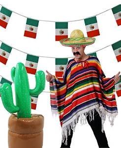 SUPER MEXIKO 5 TEILIGES SET ==BEINHALTET EINEN SOMBRERO IHRER Wahl ERHALTBAR IN 4 VERSCHIEDENEB FARBEN== EINEM MEHRFARBIGEN PONCHO = = EINEN AUFBLASBAREN KAKTUS 96cm GROß DER BODEN KANN MIT SAND ODER WASSER GEFÜLLT WERDEN==EINER 10meter LANGEN MEXIKANISCHEN FLAGGEN GIRLANDE==EINEN AUFKLEBBAREM SCHWARZEN MEXIKANER SCHNURRBART= VON ILOVEFANCYDRESS®==MIT GRÜNEN STICKEREIEN SUPER MEXIKO 5 TEILIGES SET ==BEINHALTET EINEN SOMBRERO IHRER Wahl ERHALTBAR IN 4 VERSCHIEDENEB FARBEN== EINEM MEHRFARBIGEN PONCHO = = EINEN AUFBLASBAREN KAKTUS 96cm GROß DER BODEN KANN MIT SAND ODER WASSER GEFÜLLT WERDEN==EINER 10meter LANGEN MEXIKANISCHEN FLAGGEN GIRLANDE==EINEN AUFKLEBBAREM SCHWARZEN MEXIKANER SCHNURRBART= VON ILOVEFANCYDRESS®==MIT GRÜNEN STICKEREIEN von I LOVE FANCY DRESS