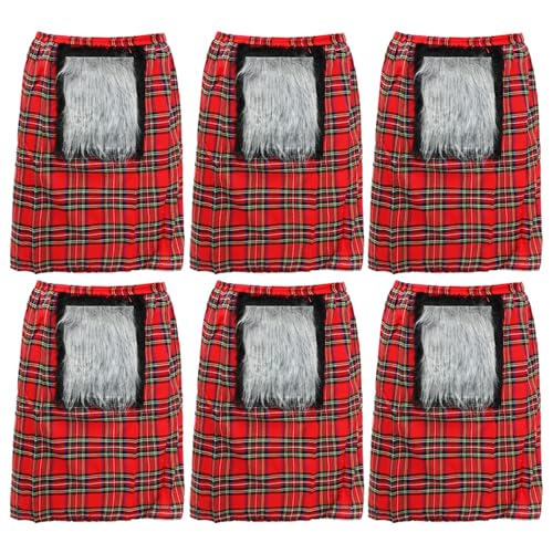 Schottisches Kilt-Kostüm-Zubehör, 6 Stück, roter Schottenkilt mit angenähtem Sporran, Schottland Burns Night St. Andrews Day, Kostümzubehör Schottisches Kilt-Kostüm-Zubehör, 6 Stück, roter Schottenkilt mit angenähtem Sporran, Schottland Burns Night St. Andrews Day, Kostümzubehör von I LOVE FANCY DRESS