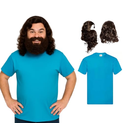 Steve inspiriertes Kostüm Outfit – Minenforscher-Kostüm-Set für Erwachsene – Perücke, Bart und hellblaues Oberteil – Halloween-Kostüm, Gamer Cosplay, Videospiel-Kostüm – Größe S Steve inspiriertes Kostüm Outfit – Minenforscher-Kostüm-Set für Erwachsene – Perücke, Bart und hellblaues Oberteil – Halloween-Kostüm, Gamer Cosplay, Videospiel-Kostüm – Größe S von I LOVE FANCY DRESS