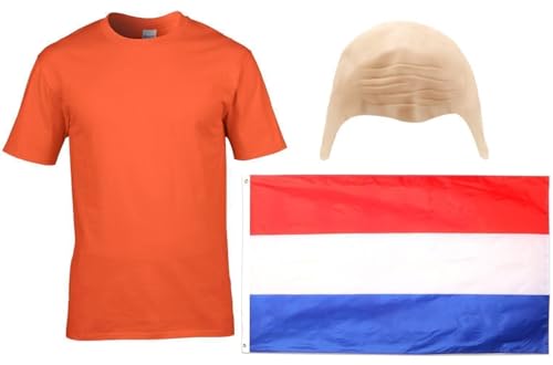 Superstar-Kostüm für Erwachsene, Motiv: Dutch Darts – orangefarbenes T-Shirt mit Glatzenmütze – lustiges Sportkostüm – Größe L Superstar-Kostüm für Erwachsene, Motiv: Dutch Darts – orangefarbenes T-Shirt mit Glatzenmütze – lustiges Sportkostüm – Größe L von I LOVE FANCY DRESS
