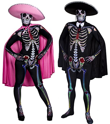 TAG DER TOTEN , PAARE SUGAR SKULL-SKIN SUIT KOSTÜM MIT SOMBRERO UND UMHANG -2 SUGAR SKULL SKIN SUITS & 2 SOMBREOS 1X ROSA UND 1X SCHWARZ SOWIE 2 UMHÄNGE 1X ROSA UND 1X SCHWARZ+ EINER WEISSEN FLIEGE ||IN DER GRÖSSE ||S/M- 34-38 + L/XL - 42-46|| NUR EXCLUSIVE VON ILOVEFANCYDRESS® TAG DER TOTEN , PAARE SUGAR SKULL-SKIN SUIT KOSTÜM MIT SOMBRERO UND UMHANG -2 SUGAR SKULL SKIN SUITS & 2 SOMBREOS 1X ROSA UND 1X SCHWARZ SOWIE 2 UMHÄNGE 1X ROSA UND 1X SCHWARZ+ EINER WEISSEN FLIEGE ||IN DER GRÖSSE ||S/M- 34-38 + L/XL - 42-46|| NUR EXCLUSIVE VON ILOVEFANCYDRESS® von I LOVE FANCY DRESS