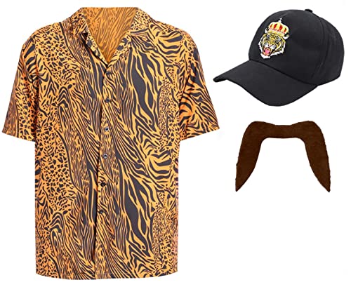Tiger King Kostüm - XL - Tiger Print Shirt, Hut und brauner Tash - Erwachsene Joe Exotische Kult Icon Halloween Kostüm Tiger King Kostüm - XL - Tiger Print Shirt, Hut und brauner Tash - Erwachsene Joe Exotische Kult Icon Halloween Kostüm von I LOVE FANCY DRESS
