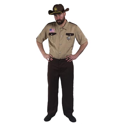 I LOVE FANCY DRESS - US-Sheriff-Kostüm für Herren - beigefarbenes Hemd, braune Hose, Sheriff-Abzeichen - Erwachsenenkostüm für Halloween, Western-Kostüm, L I LOVE FANCY DRESS - US-Sheriff-Kostüm für Herren - beigefarbenes Hemd, braune Hose, Sheriff-Abzeichen - Erwachsenenkostüm für Halloween, Western-Kostüm, L von I LOVE FANCY DRESS