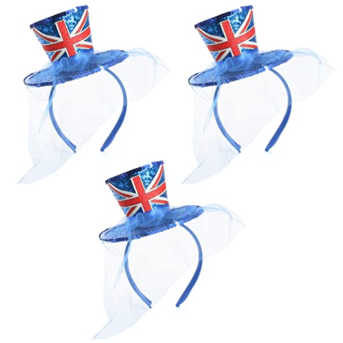 Union-Jack-Hut – Mini-Hut mit Fascinator-Schleier – Könige, Rule Britannia, Ve Day Feiern, Veranstaltungen und andere Kostümveranstaltungen – 3 Stück Union-Jack-Hut – Mini-Hut mit Fascinator-Schleier – Könige, Rule Britannia, Ve Day Feiern, Veranstaltungen und andere Kostümveranstaltungen – 3 Stück von I LOVE FANCY DRESS