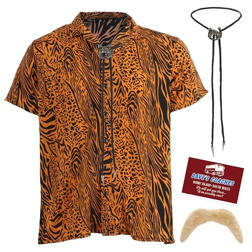 Walisisches Trainer-Kostüm für Erwachsene, Größe M, blonder Schnurrbart, Stiefelspitze, Hemd mit Tigermuster, Hemd und Visitenkarte – perfekt für Fasching Walisisches Trainer-Kostüm für Erwachsene, Größe M, blonder Schnurrbart, Stiefelspitze, Hemd mit Tigermuster, Hemd und Visitenkarte – perfekt für Fasching von I LOVE FANCY DRESS